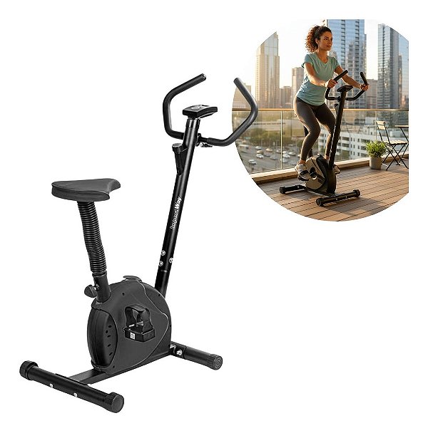 Bicicleta Ergométrica Vertical Ajustável Até 120kg Ideal Para Exercícios De Baixo Impacto E Uso Diário