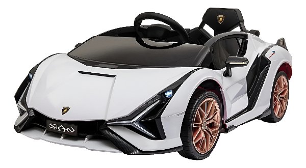 Mini Carro Carrinho Elétrico Infantil Criança 6v Lamborghini Sian Branco Licenciado - Importway