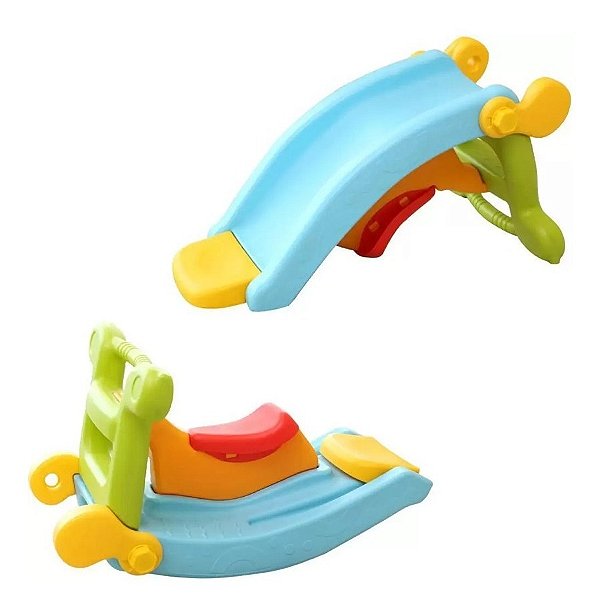 Brinquedo Infantil 2 Em 1 Escorregador E Gangorra Colorido Ideal Para Crianças A Partir De 3 Anos