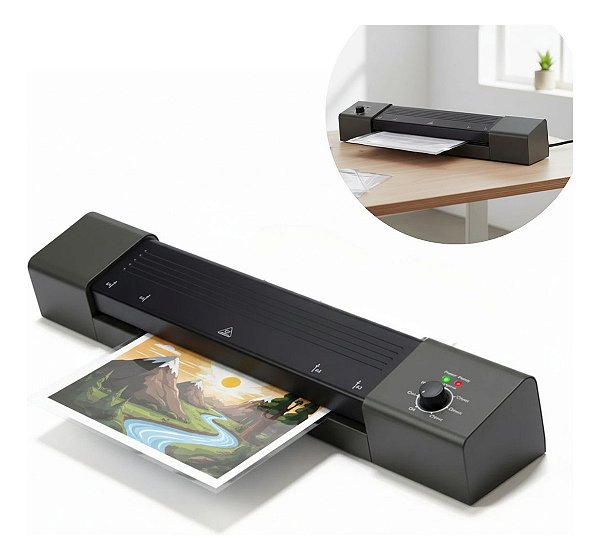 Plastificadora A3 500w 127v Preta Para Documentos Fotos Certificados Ideal Escritório Escola Casa