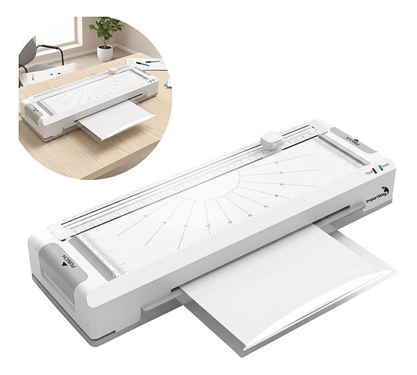 Plastificadora Laminadora Refiladora A4 270w 127v Dupla Função Para Documentos Escritório