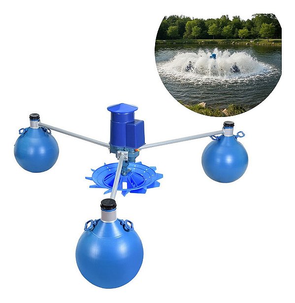 Aerador Impulsor Com Flutuadores 1100w 220v Ideal Para Tanques Viveiros E Piscicultura Com Alta Oxigenação