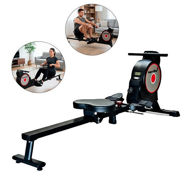 Aparelho Simulador De Remo Dobrável Magnético 8 Níveis de Intensidade Cardio Remador Remada Academia - Importway