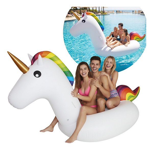 Boia Gigante Inflável Unicórnio 283cm Importway Para Piscina E Praia Diversão Conforto E Estilo