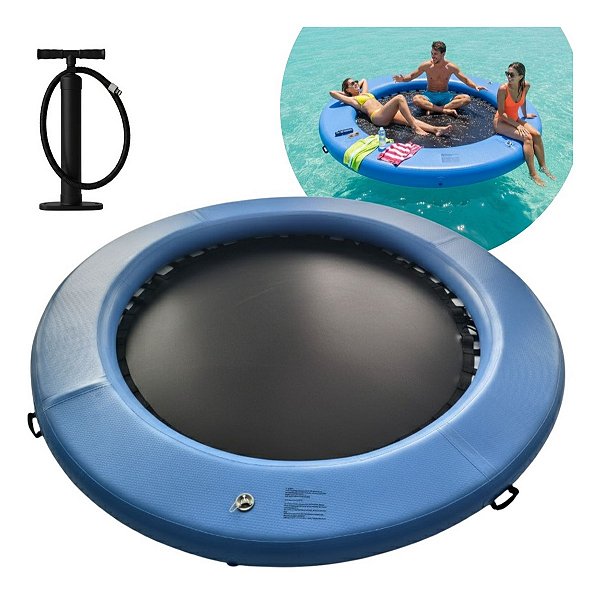 Boia Inflável Deck Flutuante 2,44m Para Praia Represa Ou Lago Conforto E Lazer Sobre A Água