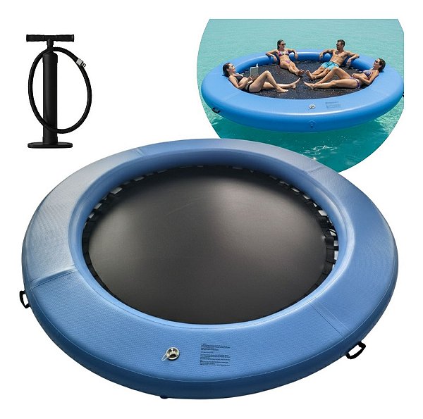 Boia Inflável Deck Flutuante 3m Para Praia Represa Ou Lago Conforto Lazer E Plataforma Aquática