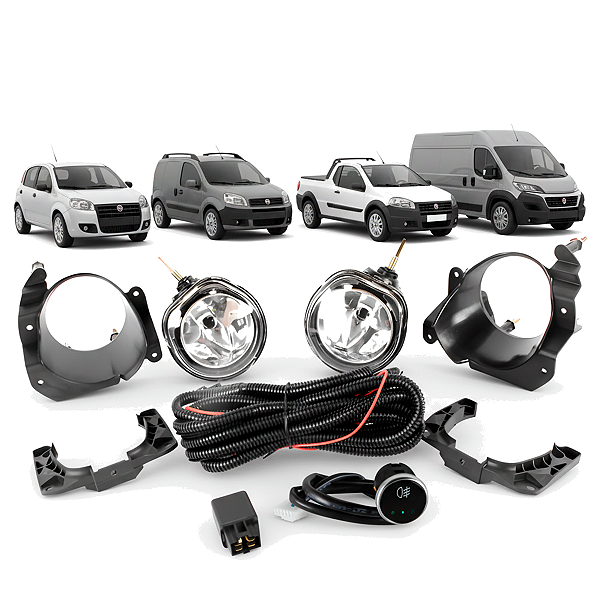 Kit Farol Milha Botão Touch Universal Novo Uno 2010/19 Fiorino 2014/16 Strada 2012/13 Ducato 2010/16 - Shocklight
