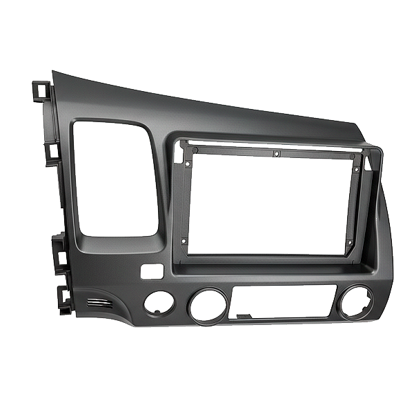 Moldura Central Multimídia 9 Polegadas Chinês Compatível para Painel Honda Civic 2007 até 2011 Grafite - Fiamon