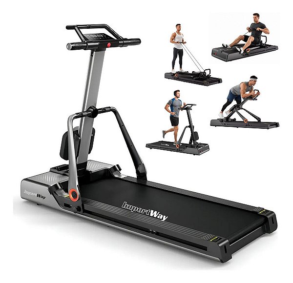 Esteira Ergométrica 7x1 Profissional Multifuncional Corrida Remo Abdominal Polia 127v Até 14km/h Treine Em Casa