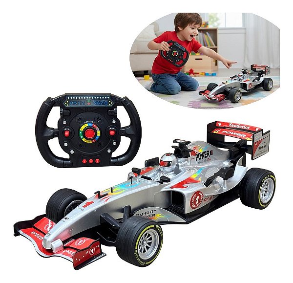Carrinho De Formula 1 C/ Controle Remoto Corrida Recarregável Importway Com Bateria 7.4v E Controle 4 Funções