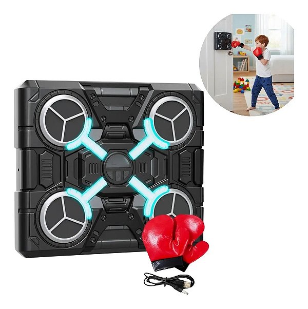 Máquina Alvo De Boxe Musical Infantil Para Gasto De Energia Coordenação E Atividade Física Em Casa
