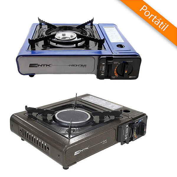 Fogareiro de Mesa Portátil Frontier 3 em 1 e Duo Ceramik com Ignição Automática Flex Fuel Camping e Pesca - NTK Nautika