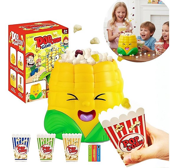 Jogo Pula Pipoca Infantil Interativo Reflexo Rápido 4 Jogadores Diversão Família Certificado Inmetro