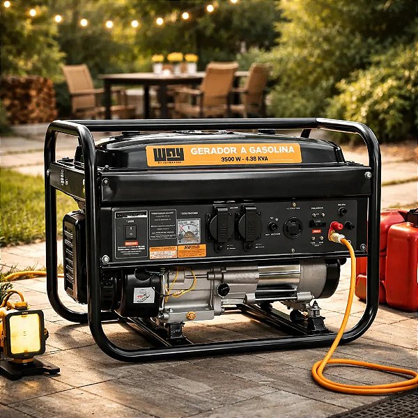 Gerador Gasolina 3500w 4 Tempos 208cc Bivolt Monofásico Avr Ideal Para Casa Obra E Emergência