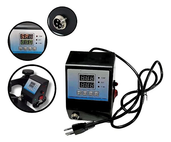 Painel Controle Prensa Térmica Sublimação Digital Com Timer Ajuste De Temperatura E Display Led 127v