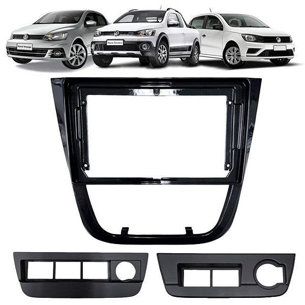Moldura 9 Polegadas Acabamento Painel Vw Gol G5 Voyage Saveiro Cor Black Piano Expex