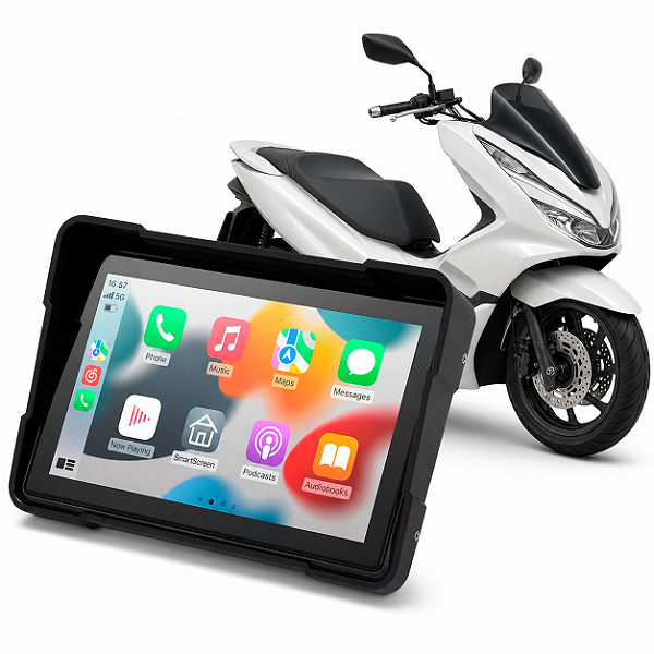 Multimídia para Moto Honda PCX 160 de 5 Polegadas com Carplay Android Auto Bluetooth Espelhamento Sem Fio À prova d’água