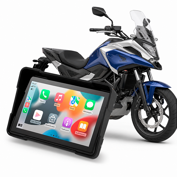 Multimídia Moto 5 Polegadas Honda NC 750X 2016 até 2026 Apple Carplay e Android Auto Bluetooth Sem Fio À Prova D’Água