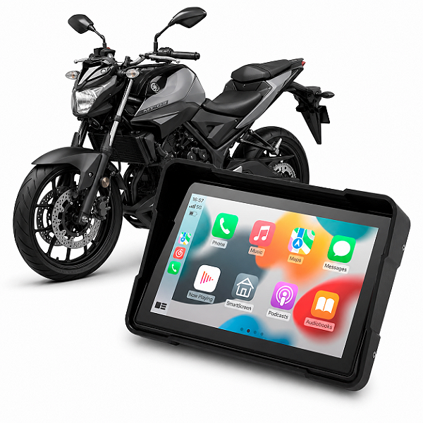 Multimídia Moto 5 Polegadas Moto Yamaha MT-03 2016 até 2026 Apple Carplay Android Auto Bluetooth Sem Fio À Prova D’Água