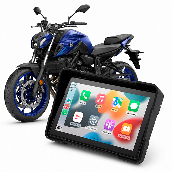 Multimídia Moto 5 Polegadas Moto Yamaha MT-07 2015 até 2026 Apple Carplay Android Auto Bluetooth Sem Fio À Prova D’Água