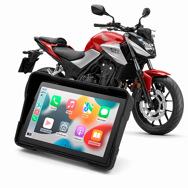 Multimídia Para Moto 5 Polegadas Honda CB 500F 2014 até 2026 Com Carplay e Android Auto Bluetooth Sem Fio À Prova D’água