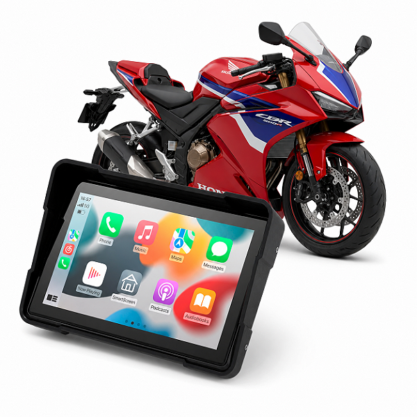 Multimídia Para Moto 5 Polegadas Honda CBR 500R 2014 até 2026 Carplay e Android Auto Bluetooth Sem Fio À Prova D’água