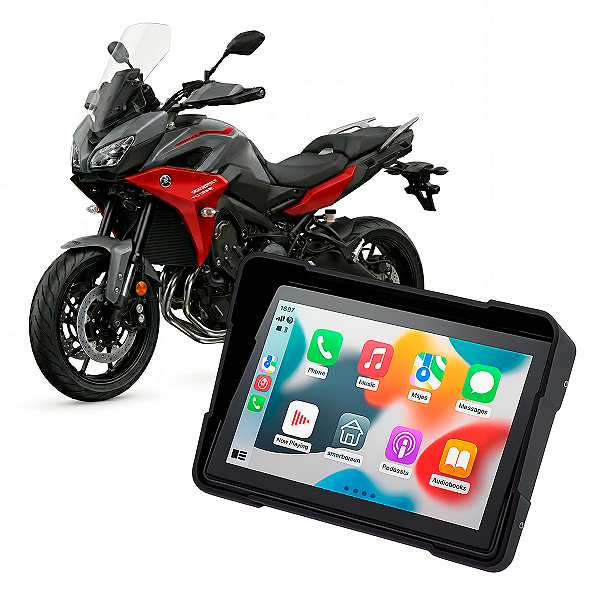 Multimídia Para Motos 5 Polegadas Yamaha Tracer 900 2015 até 2021 Carplay Android Auto Bluetooth Sem Fio À Prova D’água