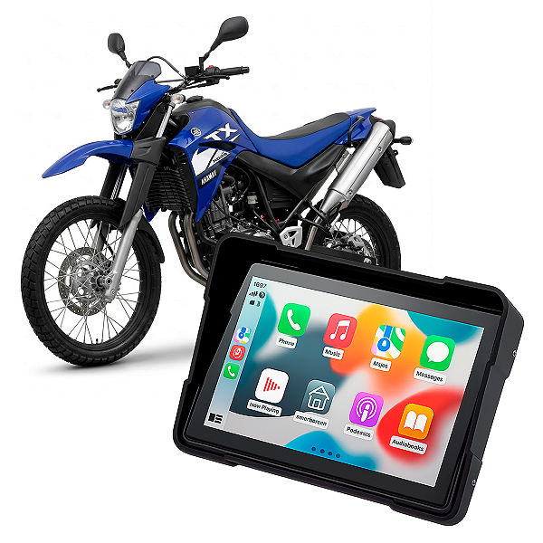 Multimídia Para Motos 5 Polegadas Yamaha XT 660R 2005 até 2018 Carplay e Android Auto Bluetooth Sem Fio À Prova D’água