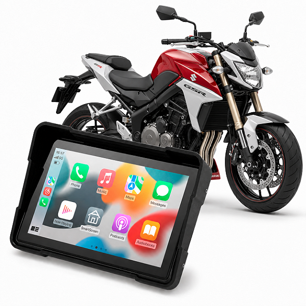 Multimídia Motos 5 Polegadas Suzuki GSR 750 2013 até 2018 Com Carplay e Android Auto Bluetooth Sem Fio À Prova D’água