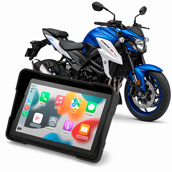 Multimídia Motos 5 Polegadas Suzuki GSX-S750 2018 até 2026 Com Carplay e Android Auto Bluetooth Sem Fio À Prova D’água
