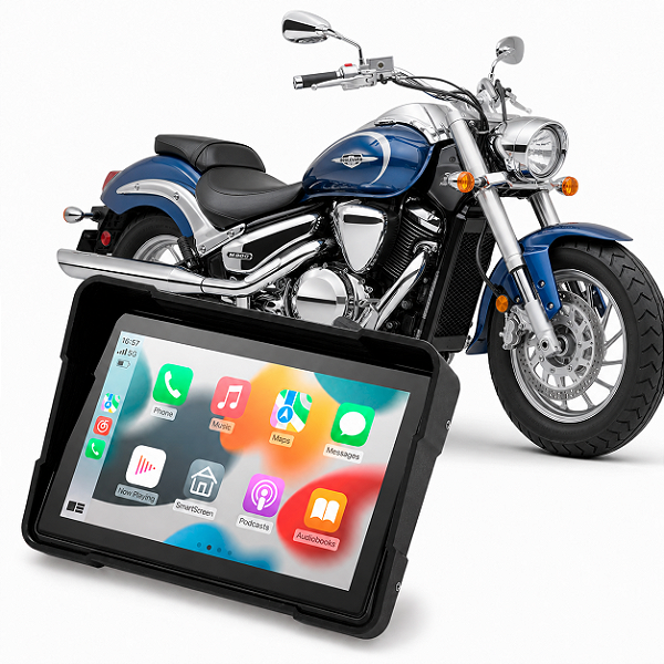 Multimídia Motos 5 Polegadas Suzuki Boulevard M800 2009 até 2026 Carplay e Android Auto Bluetooth Sem Fio À Prova D’água