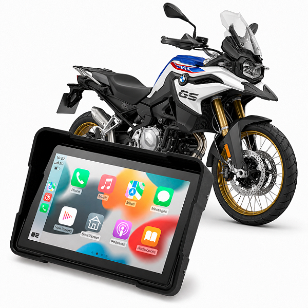 Multimídia Motos 5 Polegadas Mp5 BMW F 850 GS 2019 até 2026 Com Carplay e Android Auto Bluetooth Sem Fio À Prova D’água