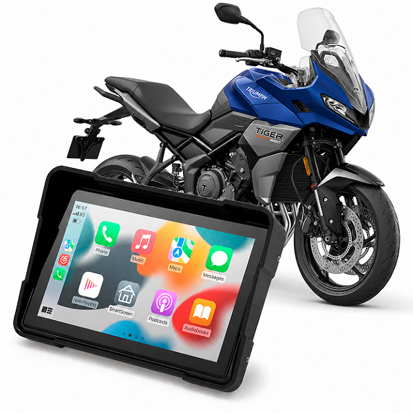 Multimídia Motos 5 Polegadas Triumph Tiger Sport 660 2022 até 2026 Carplay Android Auto Bluetooth Sem Fio À Prova D’água