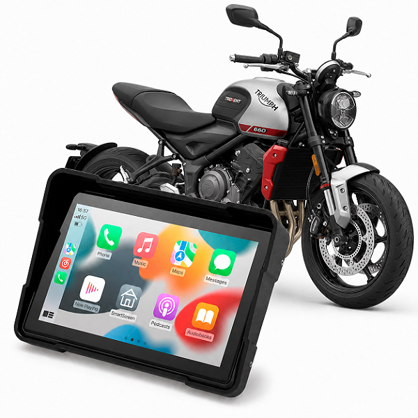 Multimídia Motos 5 Polegadas Mp5 Triumph Trident 660 2021 até 2026 Carplay Android Auto Bluetooth Sem Fio À Prova D’água