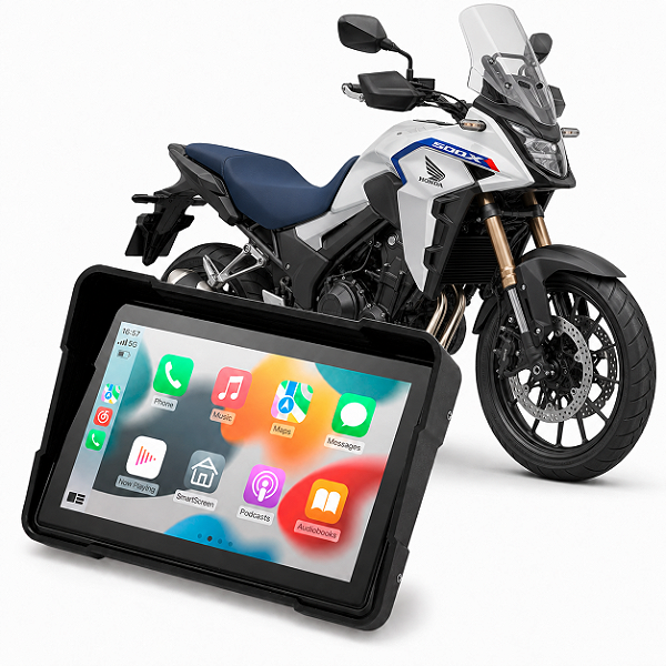Multimídia Moto 5 Polegadas Mp5 Honda CB 500X 2013 até 2026 Com Carplay e Android Auto Bluetooth Sem Fio À Prova D’água