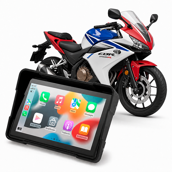 Multimídia Moto 5 Polegadas Mp5 Honda CBR 250R 2012 até 2015 Com Carplay e Android Auto Bluetooth Sem Fio À Prova D’água