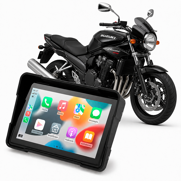 Multimídia Moto 5 Polegadas Mp5 Suzuki Bandit 1250 2008 até 2016 Carplay e Android Auto Bluetooth Sem Fio À Prova D’água