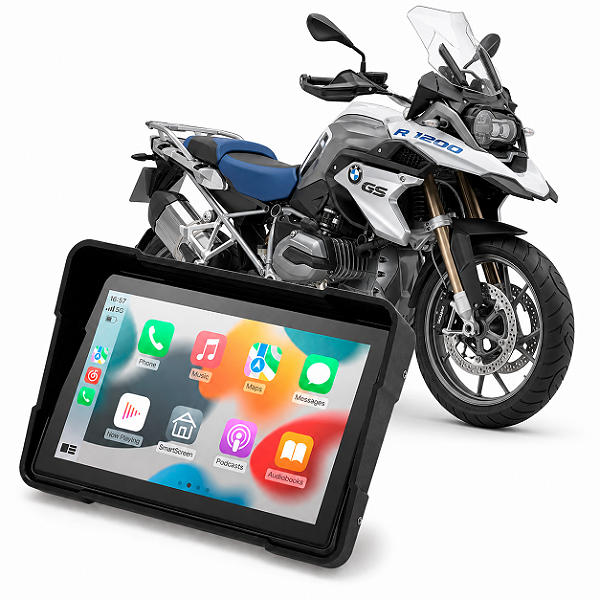 Multimídia Moto 5 Polegadas Mp5 BMW R 1200 GS 2004 até 2018 Com Carplay e Android Auto Bluetooth Sem Fio À Prova D’água