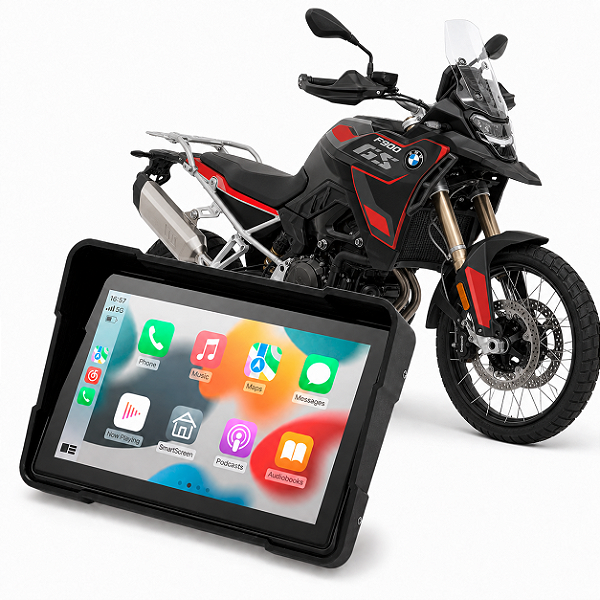 Multimídia Moto 5 Polegadas Mp5 BMW F 900 GS 2024 até 2026 Com Carplay e Android Auto Bluetooth Sem Fio À Prova D’água