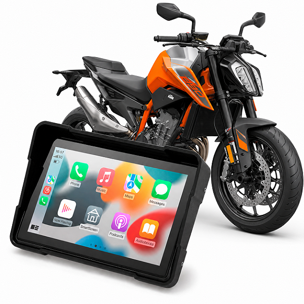 Multimídia Moto 5 Polegadas Mp5 KTM Adventure 890 2021 a 2026 Com Carplay Android Auto Bluetooth Sem Fio À Prova D’água