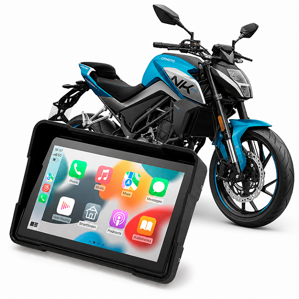 Multimídia Moto 5 Polegadas Mp5 CFMOTO 250NK 2022 até 2026 Com Carplay e Android Auto Bluetooth Sem Fio À Prova D'água