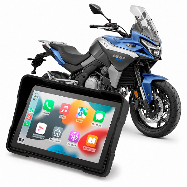 Multimídia Moto 5 Polegadas Mp5 CFMOTO 650MT 2023 até 2026 Com Carplay e Android Auto Bluetooth Sem Fio À Prova D'água