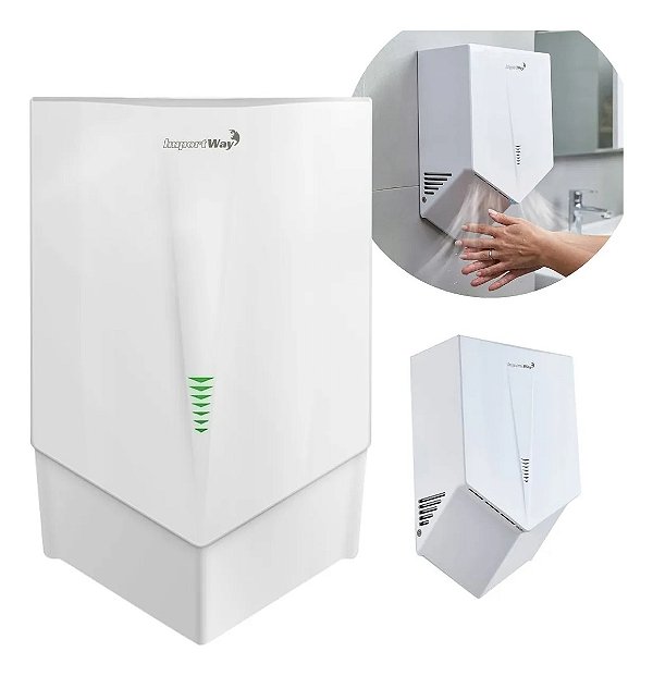 Secador De Mãos Automático 1500w Branco 127v Com Sensor E Secagem Rápida Para Banheiros