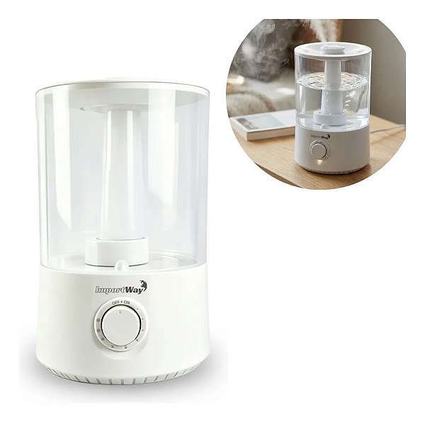 Umidificador De Ar Ambiente 3l Bivolt Branco Ideal Para Quartos Salas E Escritórios Clean Ar Puro