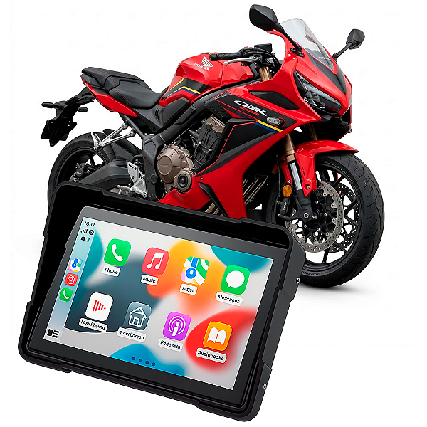Multimídia 5 Polegadas Mp5 Moto Honda CBR 650R 2019 até 2025 Com Carplay e Android Auto Bluetooth Sem Fio À Prova D’água