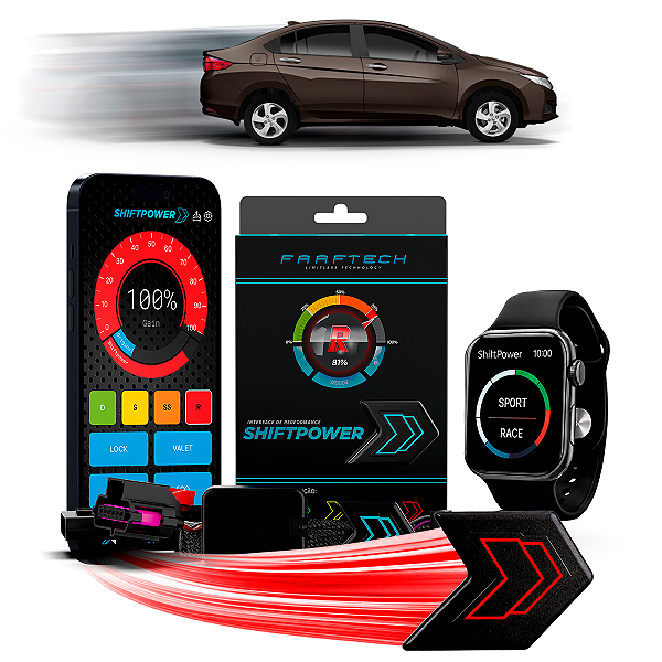 Shiftpower Acelerador Tira Atraso Pedal Carplay Android Auto Apple Watch App Bluetooth City 2008-2014 FT-SP19+ Faaftech