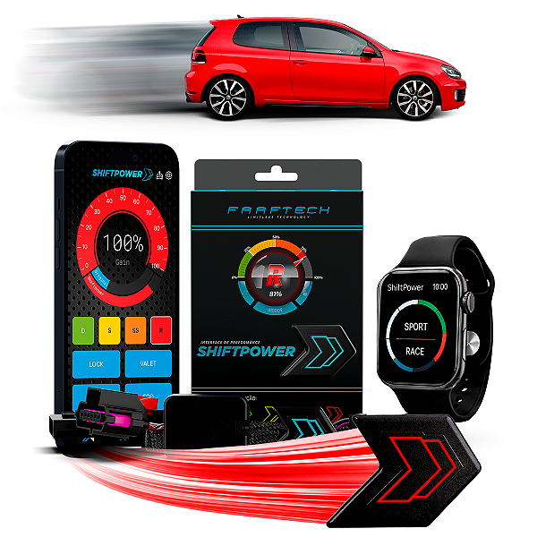 Shiftpower Chip Acelerador Tira Atraso Pedal Golf 2014 FT-SP18+ Carplay Android Auto Apple Watch App Bluetooth Faaftech