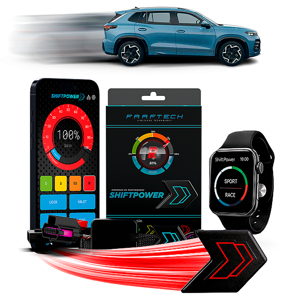 Shiftpower Chip Acelerador Tira Atraso Pedal Carplay e Android Auto Apple Watch Nivus 2021 até 2027FT-SP18+ Faaftech