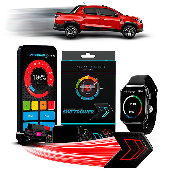 Shiftpower Chip Acelerador Tira Atraso Pedal Strada 2003 até 2020 FT-SP16+ Carplay e Android Auto Apple Watch Faaftech