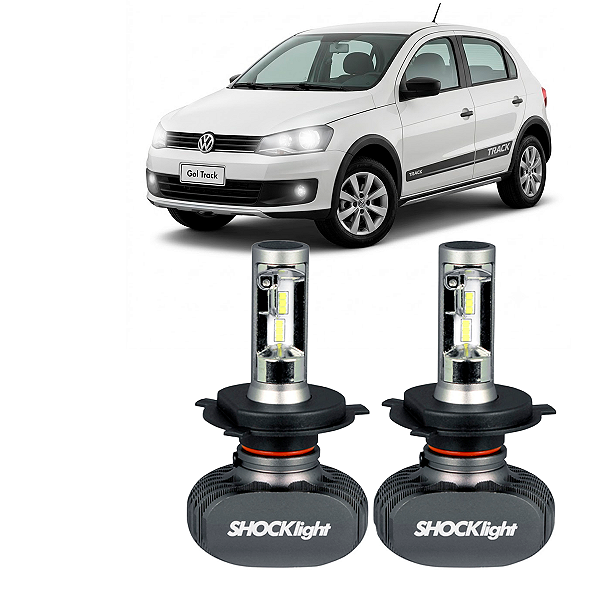 Par Lâmpadas H4 Titanium Ultra LED Plug&Play Bivolt Gol Trendline Confortline Highline Track 2006 até 2013 Shocklight